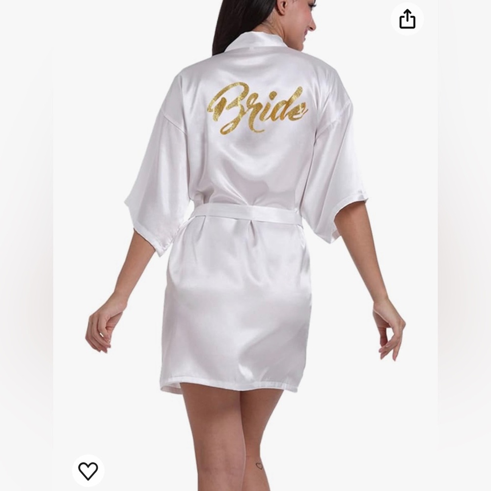 White Bridal Satin Getting Ready Robe